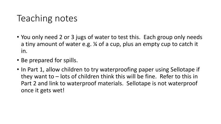 teaching notes
