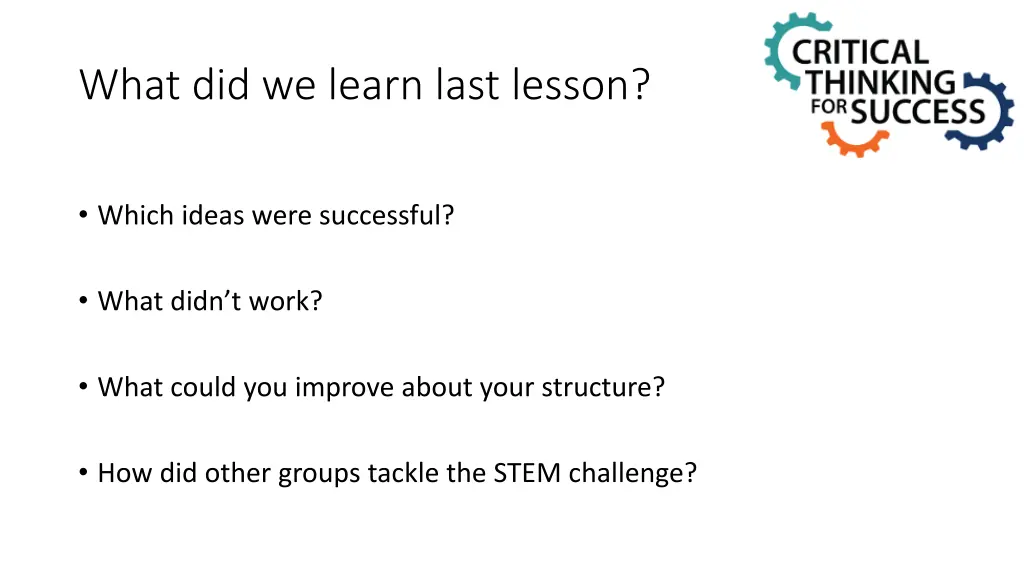 what did we learn last lesson