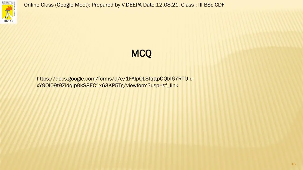 online class google meet prepared by v deepa date 15