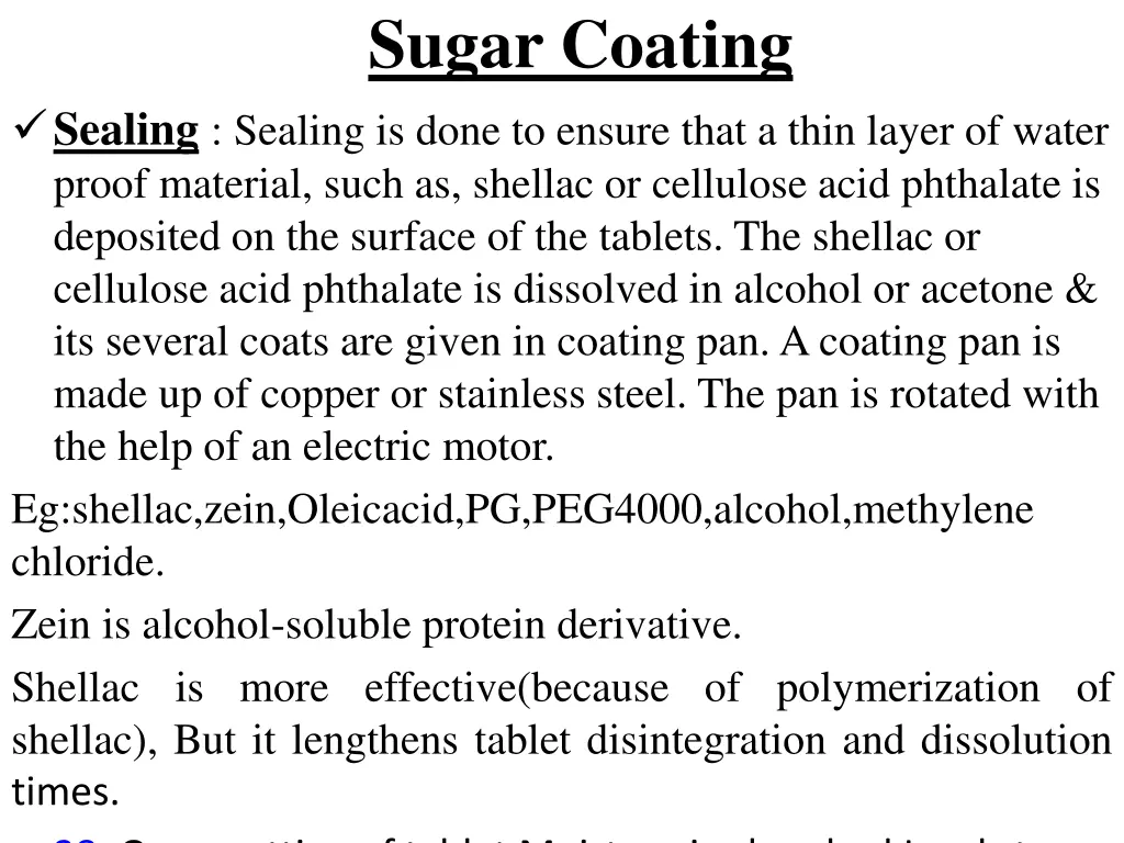 sugar coating