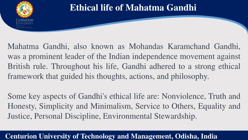 ethical life of mahatma gandhi