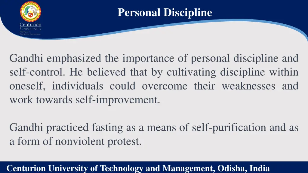 personal discipline
