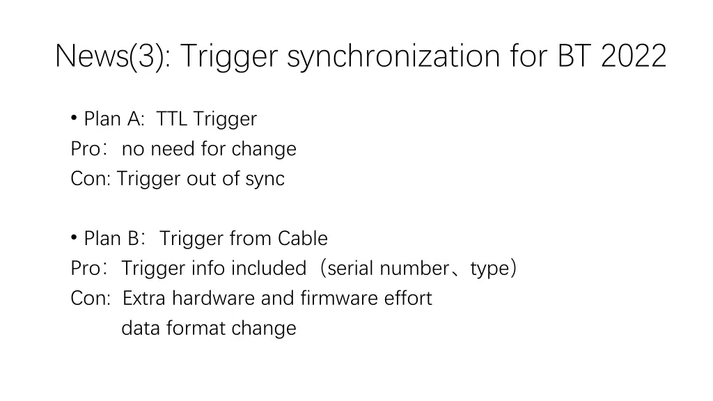 news 3 trigger synchronization for bt 2022