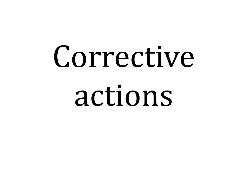 corrective actions