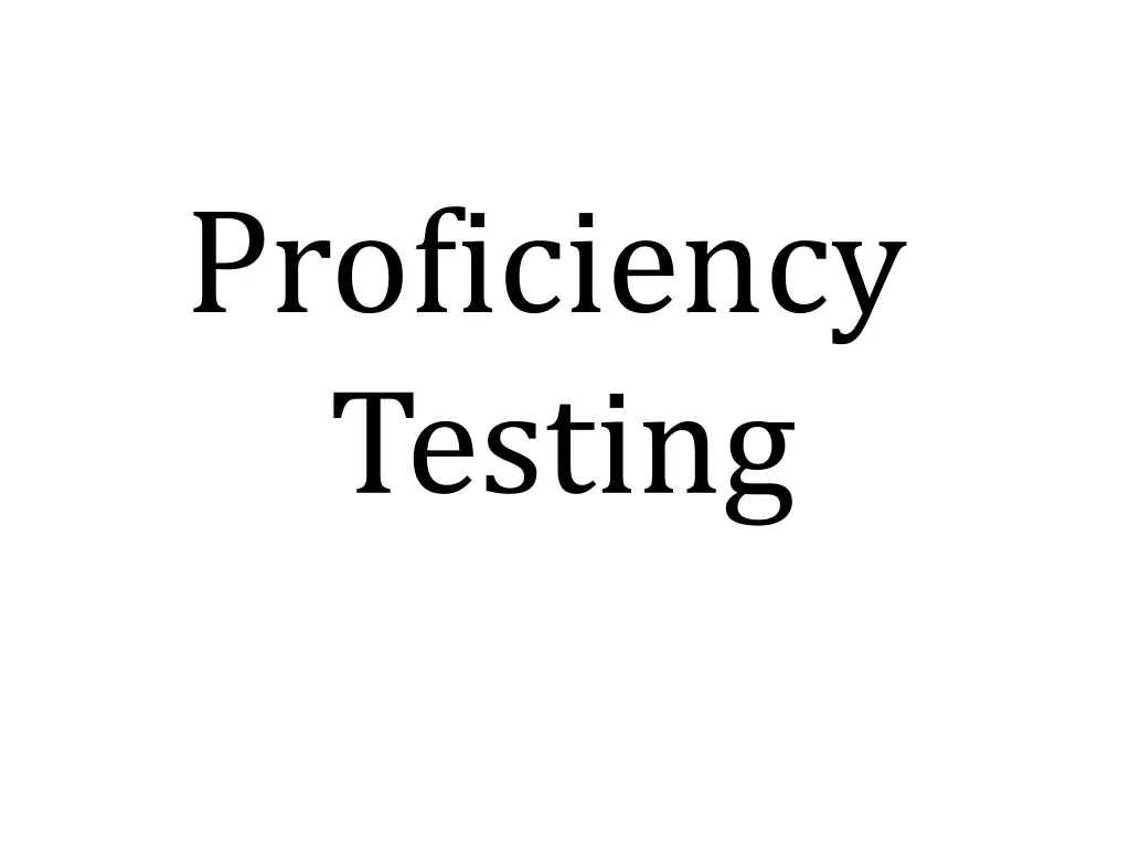 proficiency testing