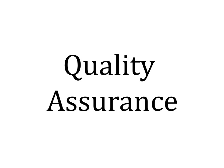 quality assurance
