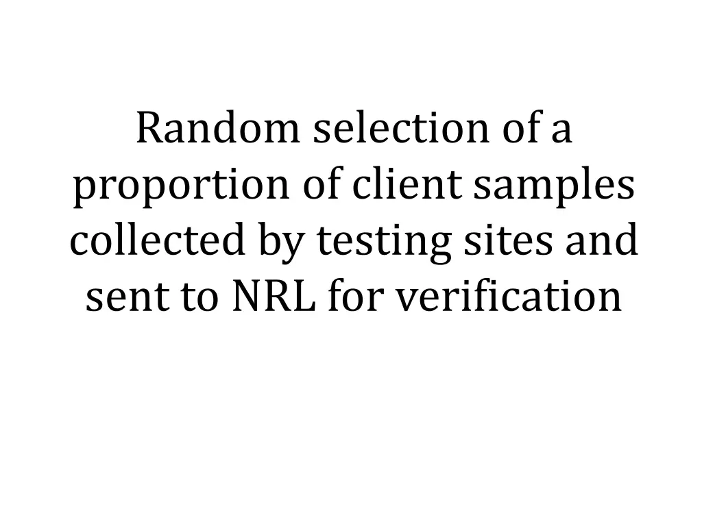 random selection of a proportion of client