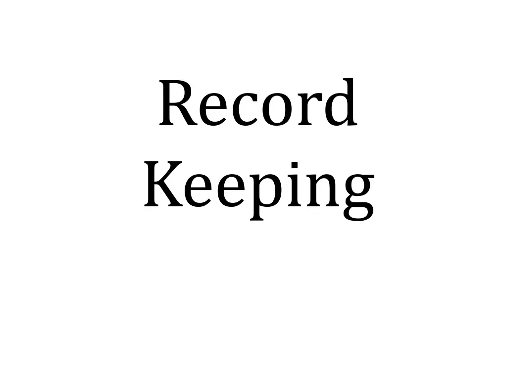record keeping