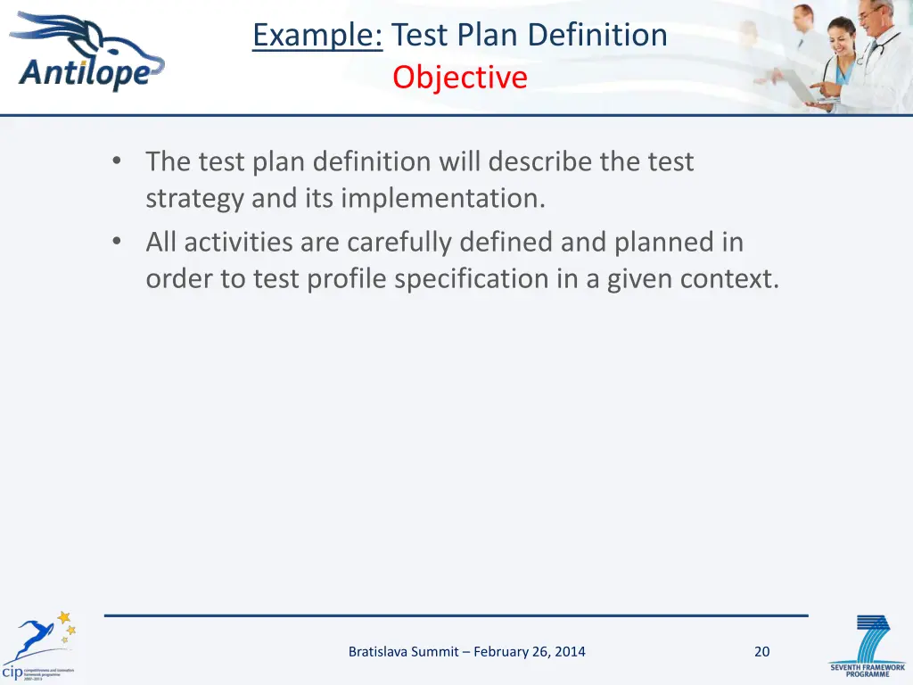 example test plan definition objective