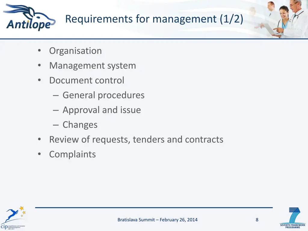 requirements for management 1 2