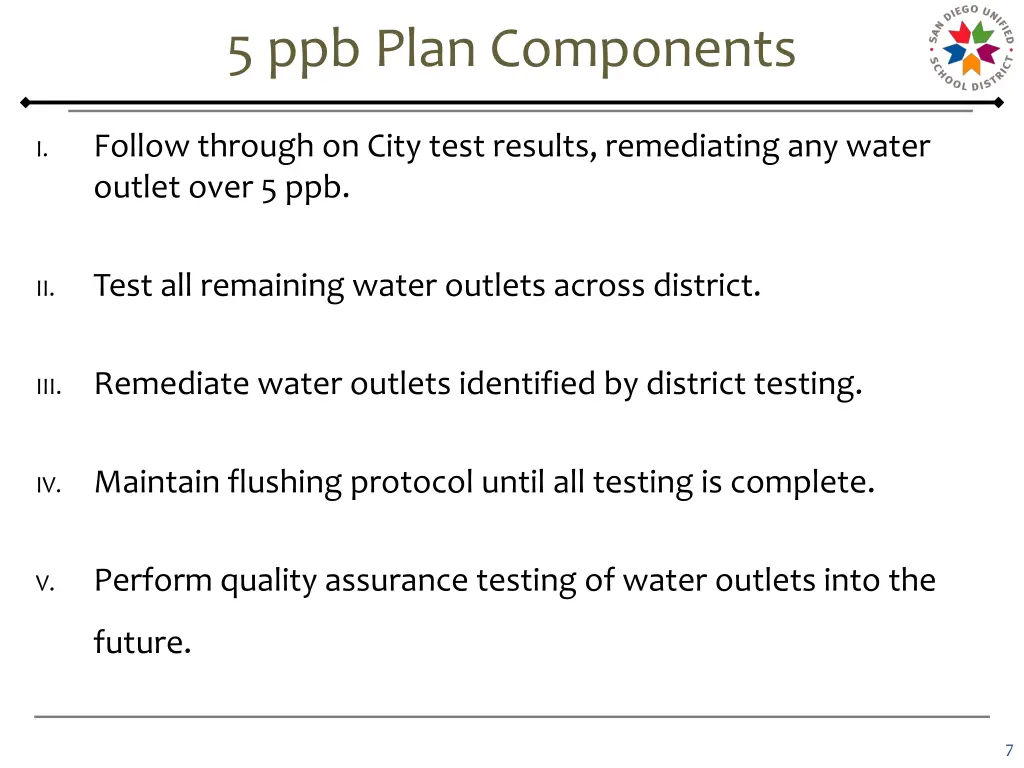 5 ppb plan components