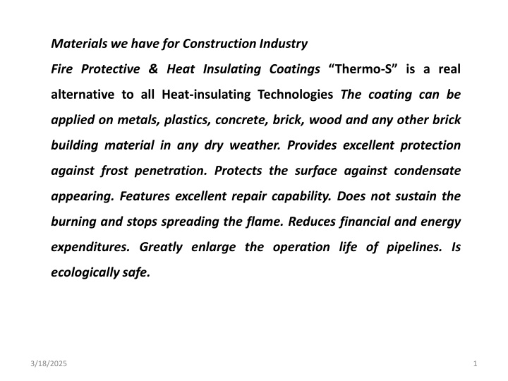 materials we have for construction industry