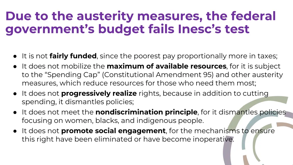 due to the austerity measures the federal