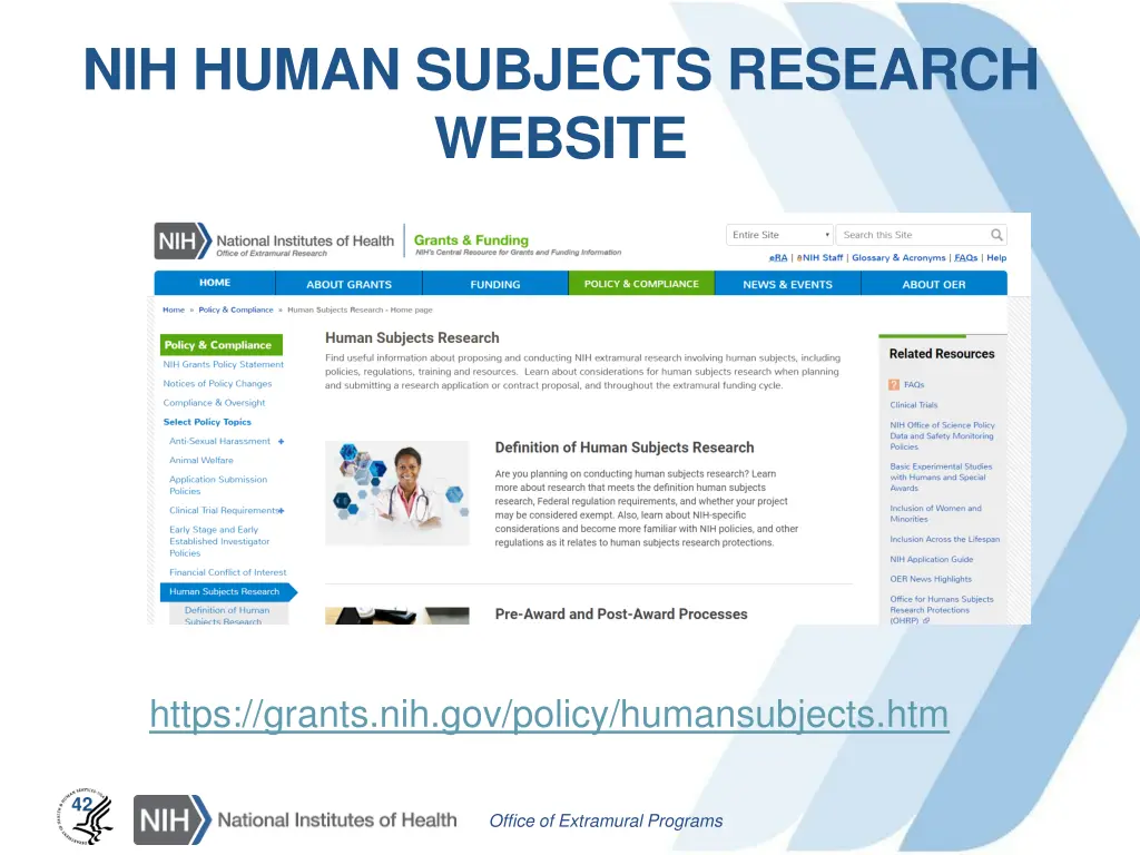 nih human subjects research website