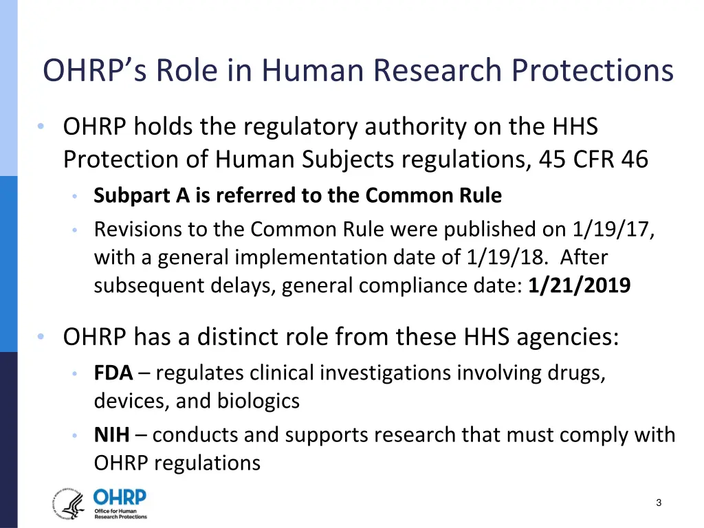 ohrp s role in human research protections