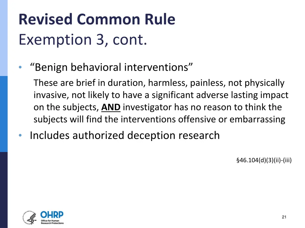 revised common rule exemption 3 cont