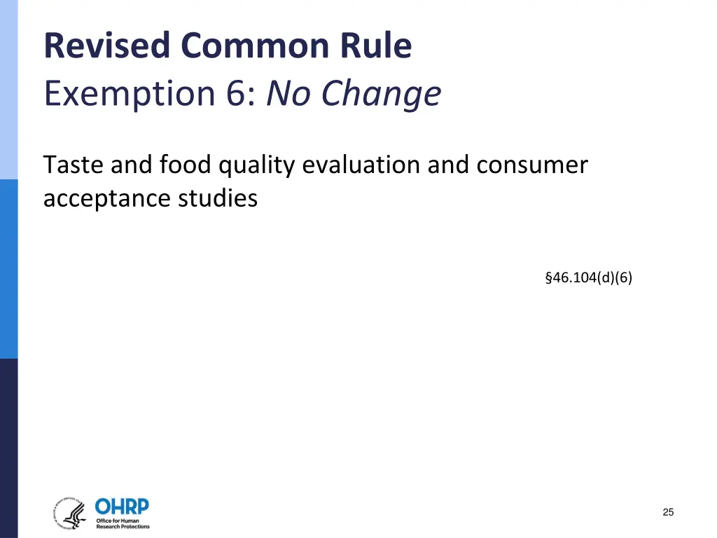 revised common rule exemption 6 no change