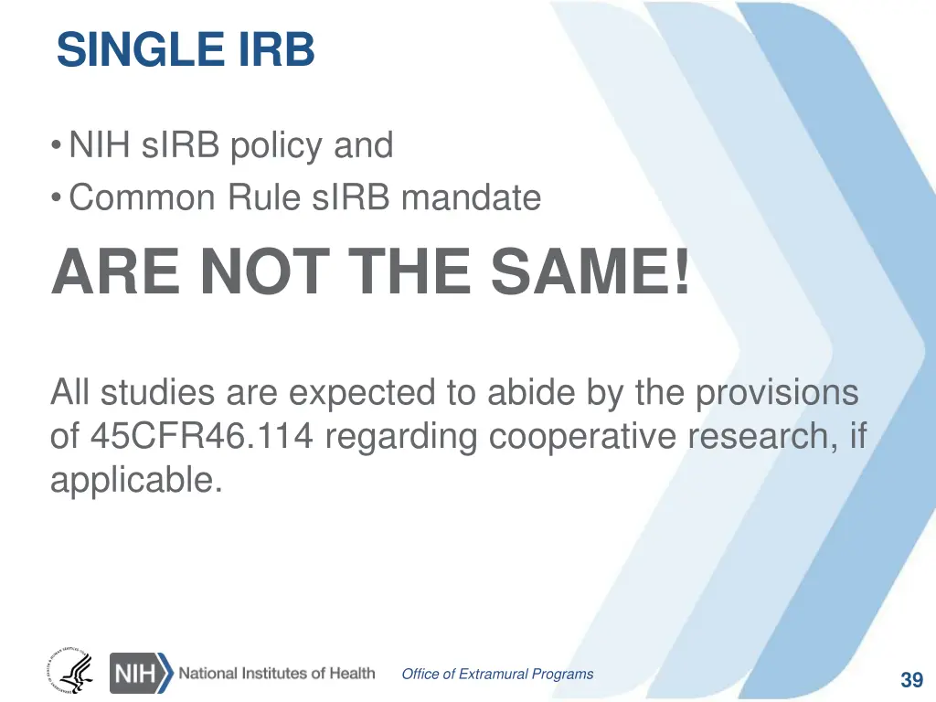 single irb