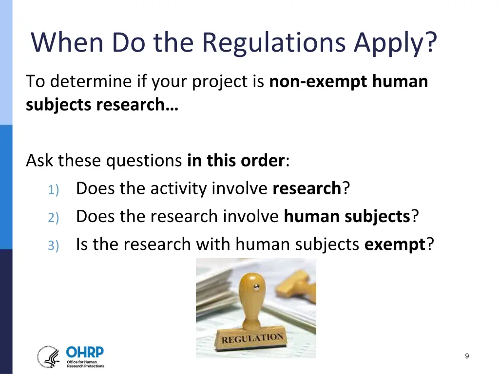when do the regulations apply