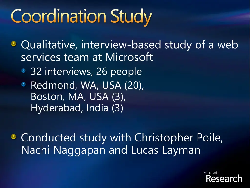 coordination study