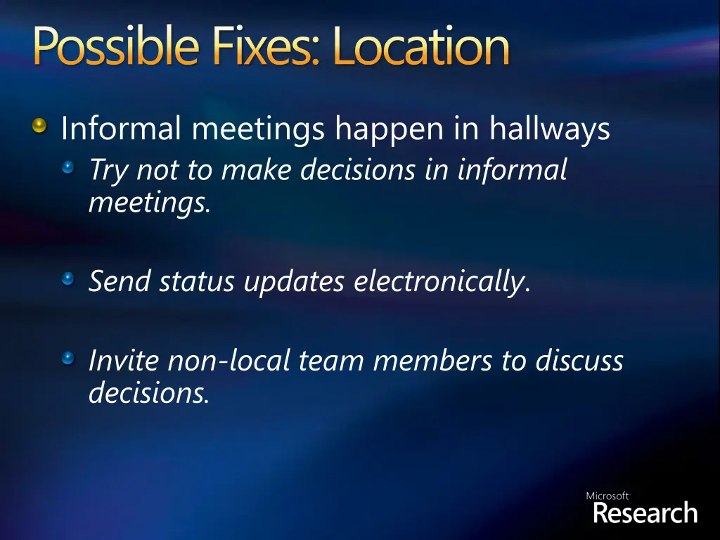 possible fixes location