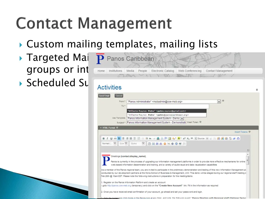 custom mailing templates mailing lists targeted