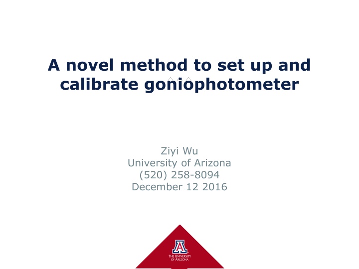 a novel method to set up and calibrate