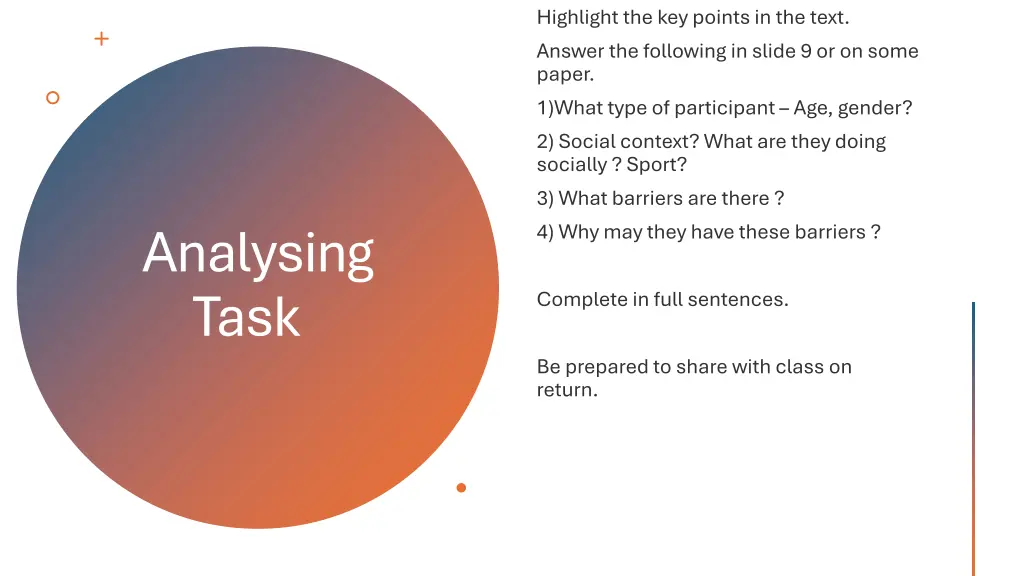 analysing task