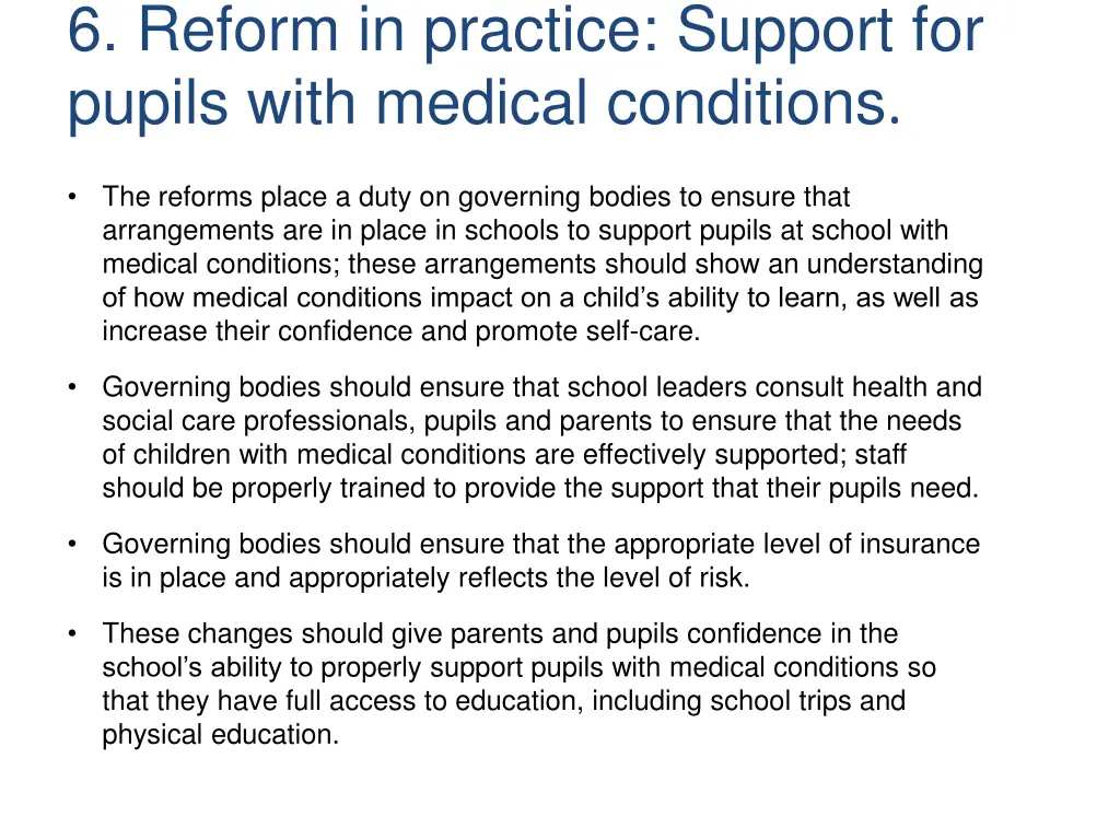 6 reform in practice support for pupils with