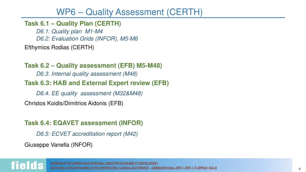 wp6 quality assessment certh