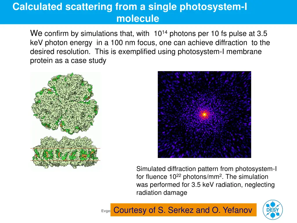 calculated scattering from a single photosystem