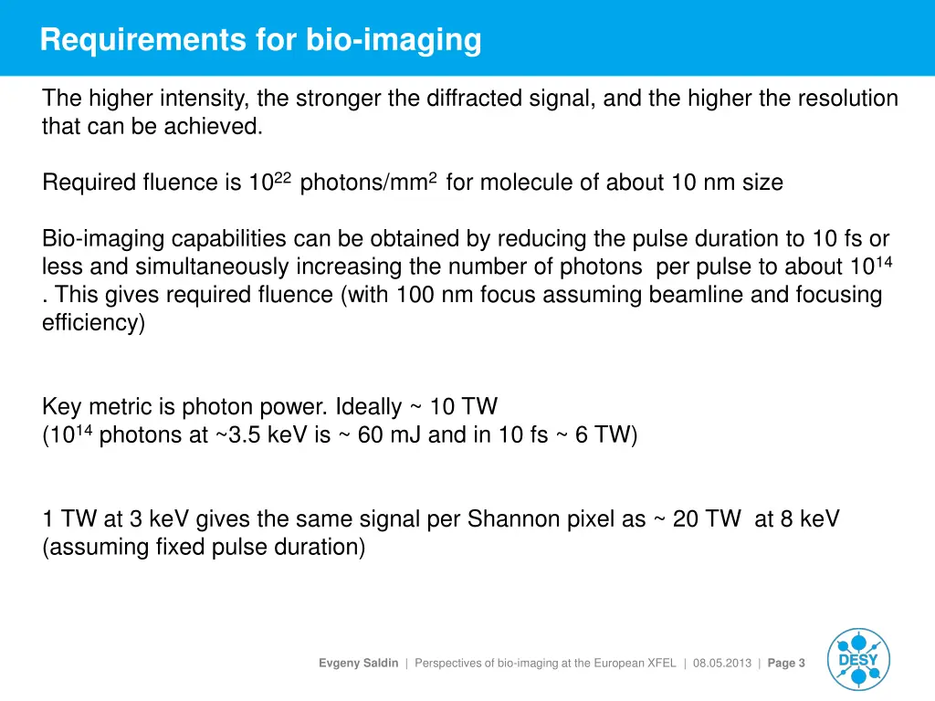 requirements for bio imaging 1