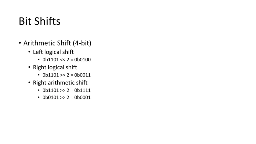 bit shifts 1