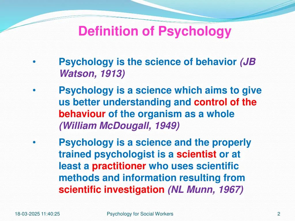 definition of psychology