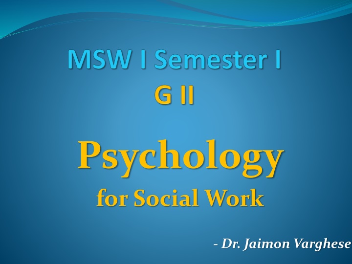 psychology for social work