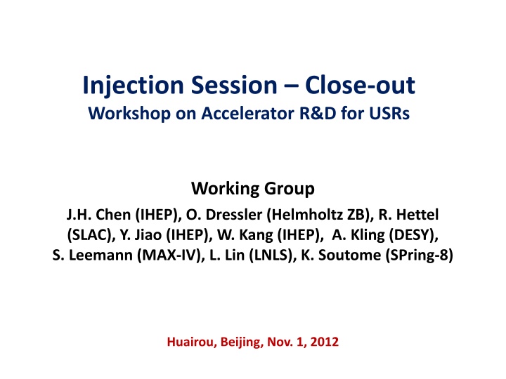 injection session close out workshop