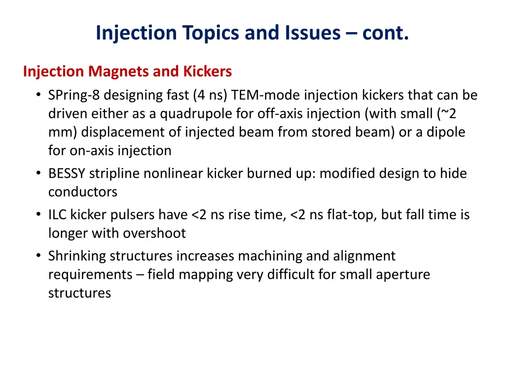 injection topics and issues cont 2