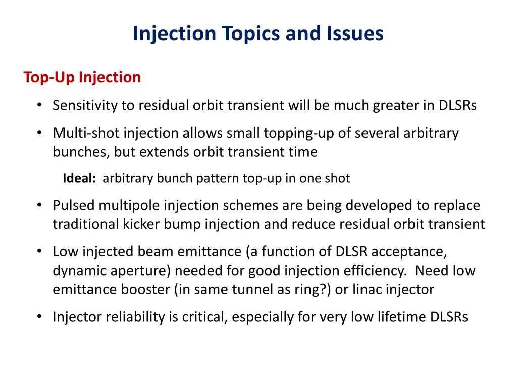 injection topics and issues