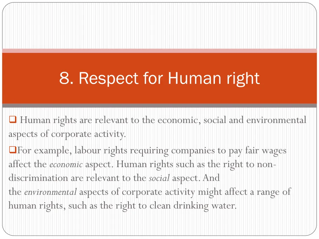 8 respect for human right