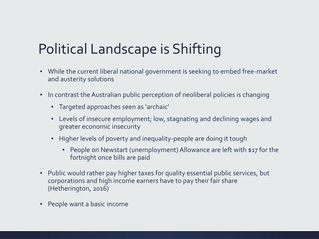 political landscape is shifting