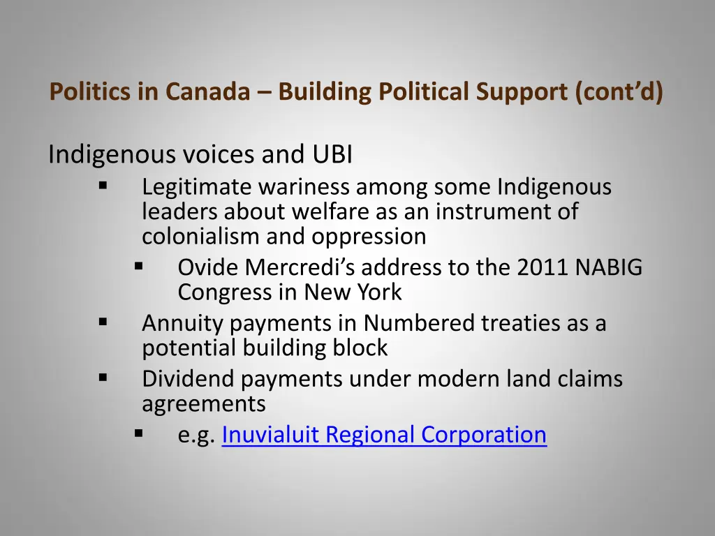 politics in canada building political support 1