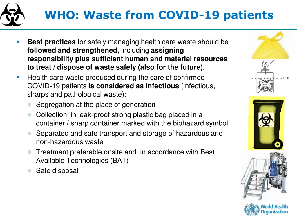 who waste from covid 19 patients