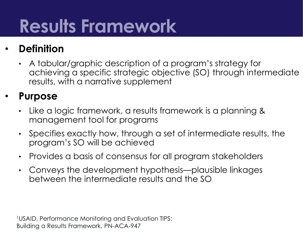 results framework