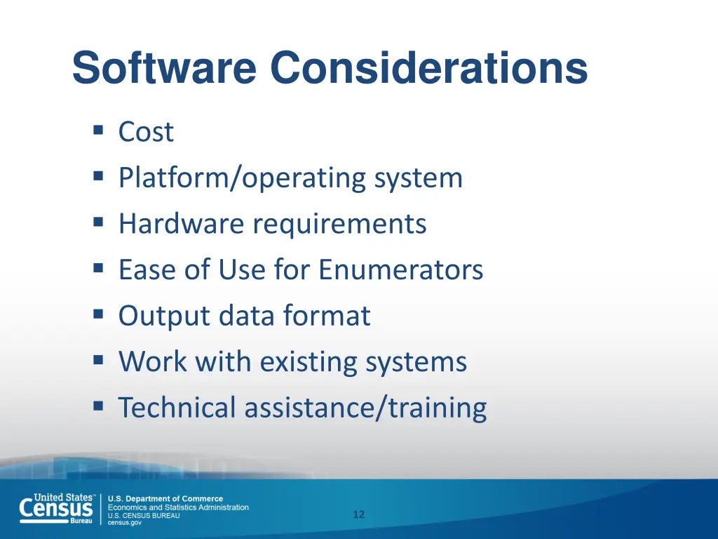 software considerations