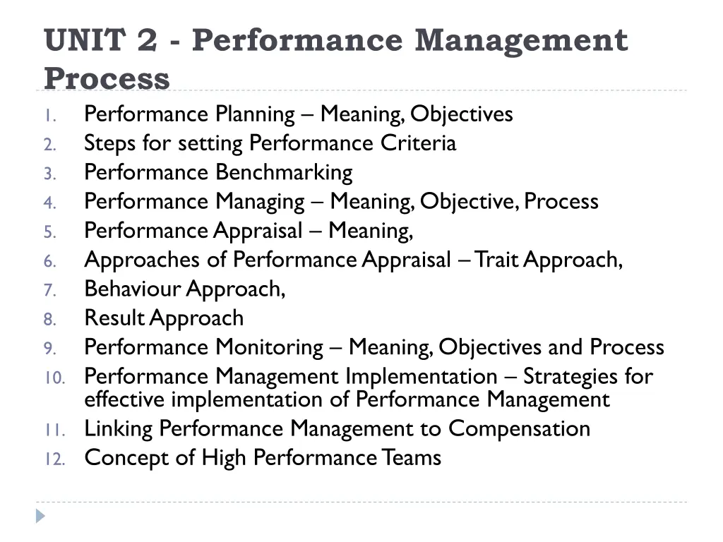 unit 2 performance management process
