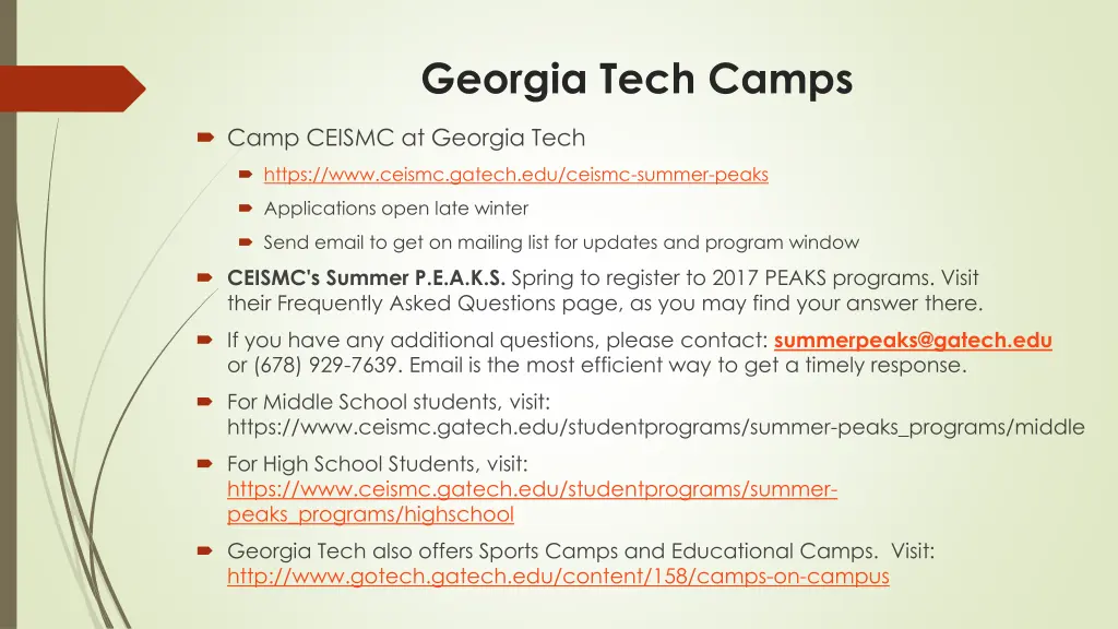 georgia tech camps