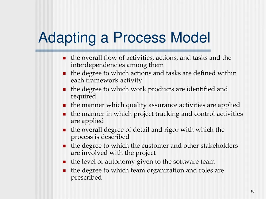 adapting a process model