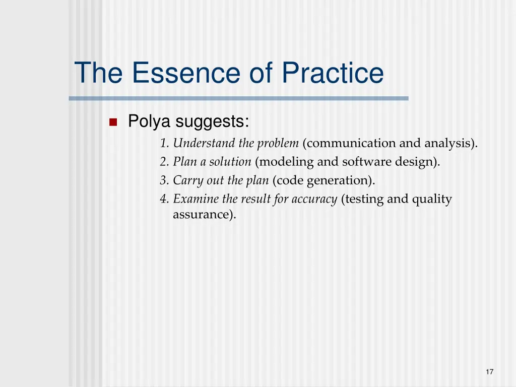 the essence of practice