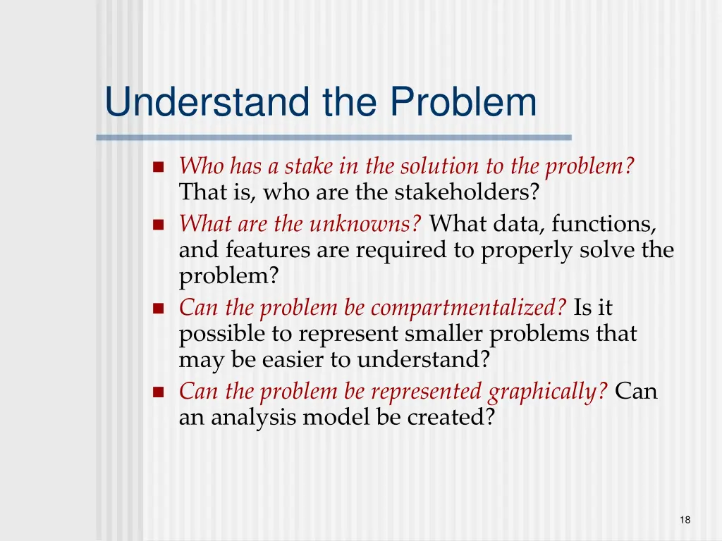 understand the problem