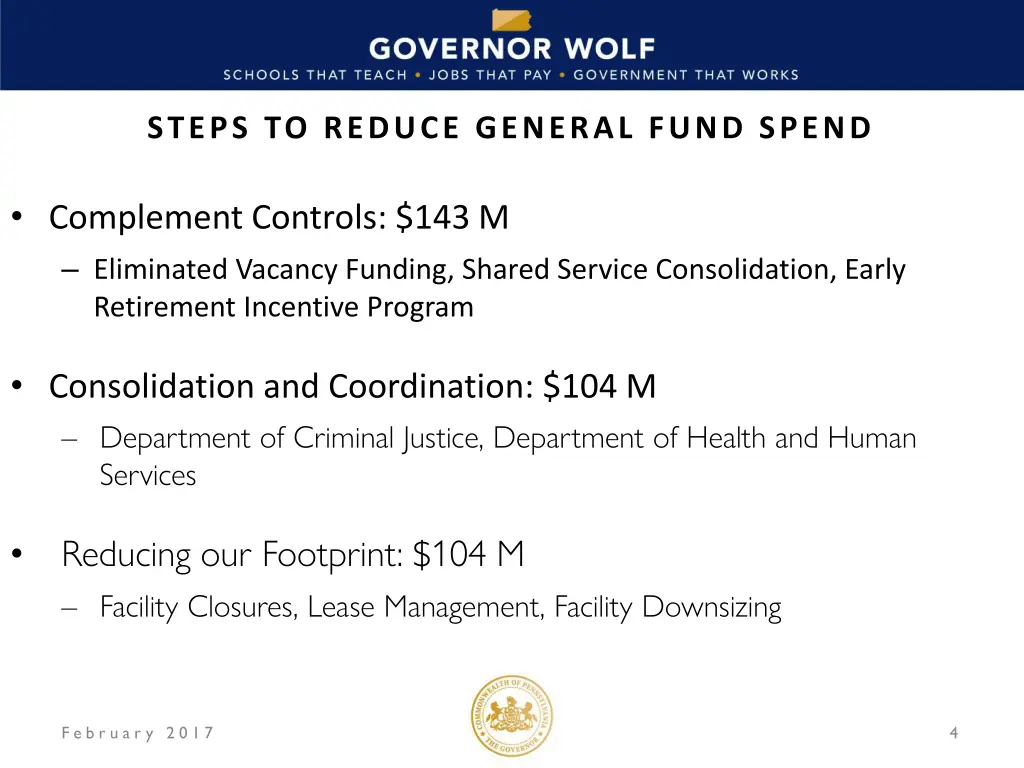 steps to reduce general fund spend